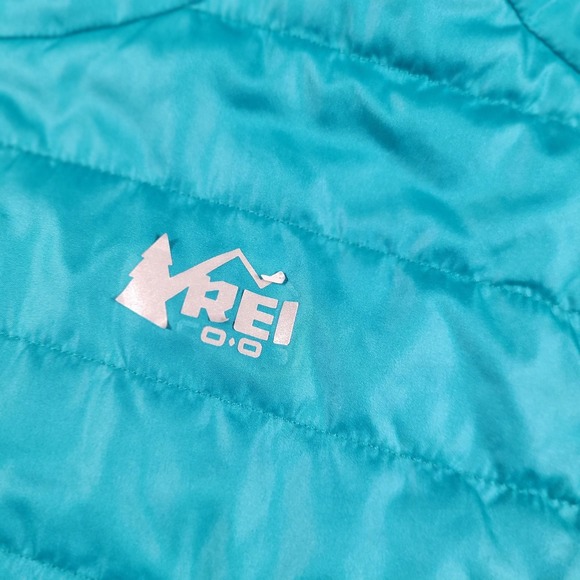 REI Co-op Jacket Boys Medium Teal Hooded Insulated Puffer Polyester Winter - Picture 6 of 9